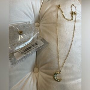 Melania Clara New Moon Necklace-Gold/Teal